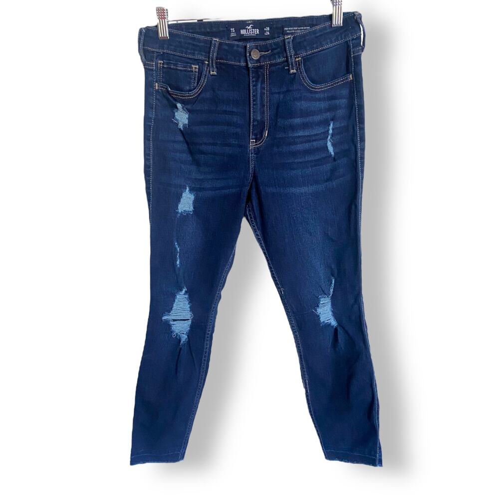 Hollister Womens Jeans‎ Size 7S 28 x 24 High-Rise Crop Super Skinny Distressed